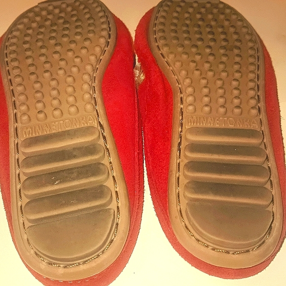 Minnetonka Red Suede Mules - Picture 3 of 5
